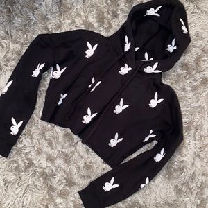 Playboy x missguided crop hoodie